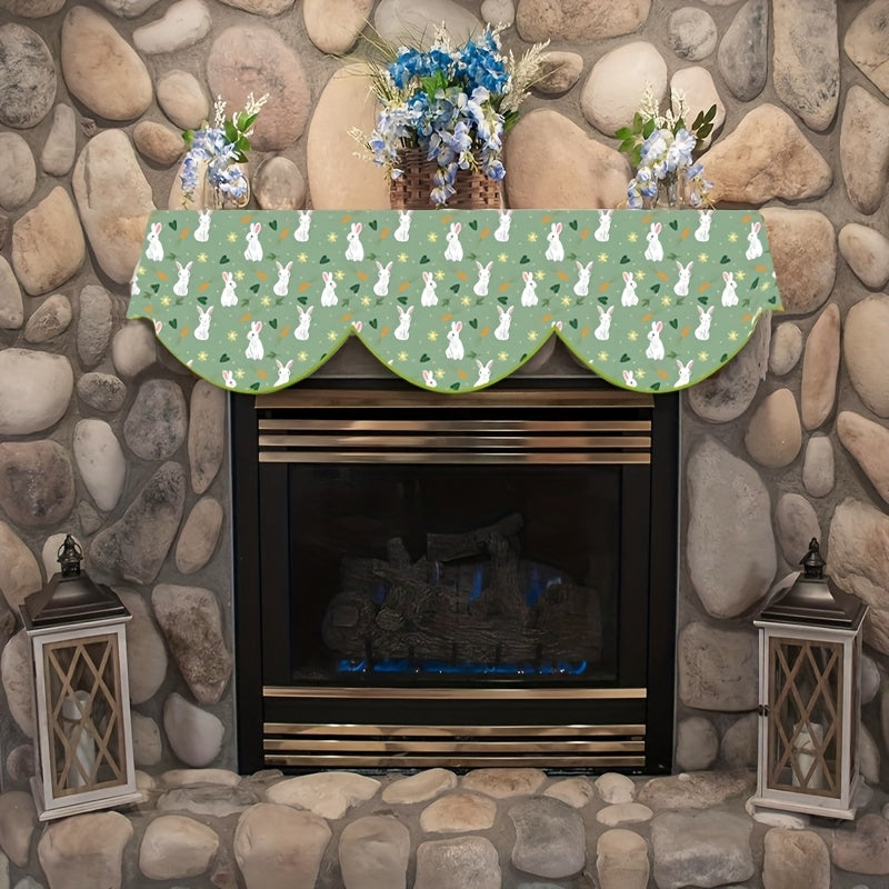 Get ready for Easter with the cute Easter Bunny Polyester Fireplace Scarf! Measuring 49.78cm x 199.9cm, this scarf features a festive rabbit pattern and can be used as a mantel drape or table runner. Perfect for adding a touch of holiday cheer to your