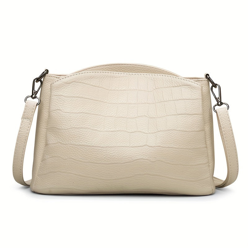 New fashion leather crossbody bag for women with multiple layers and soft leather shoulder strap.