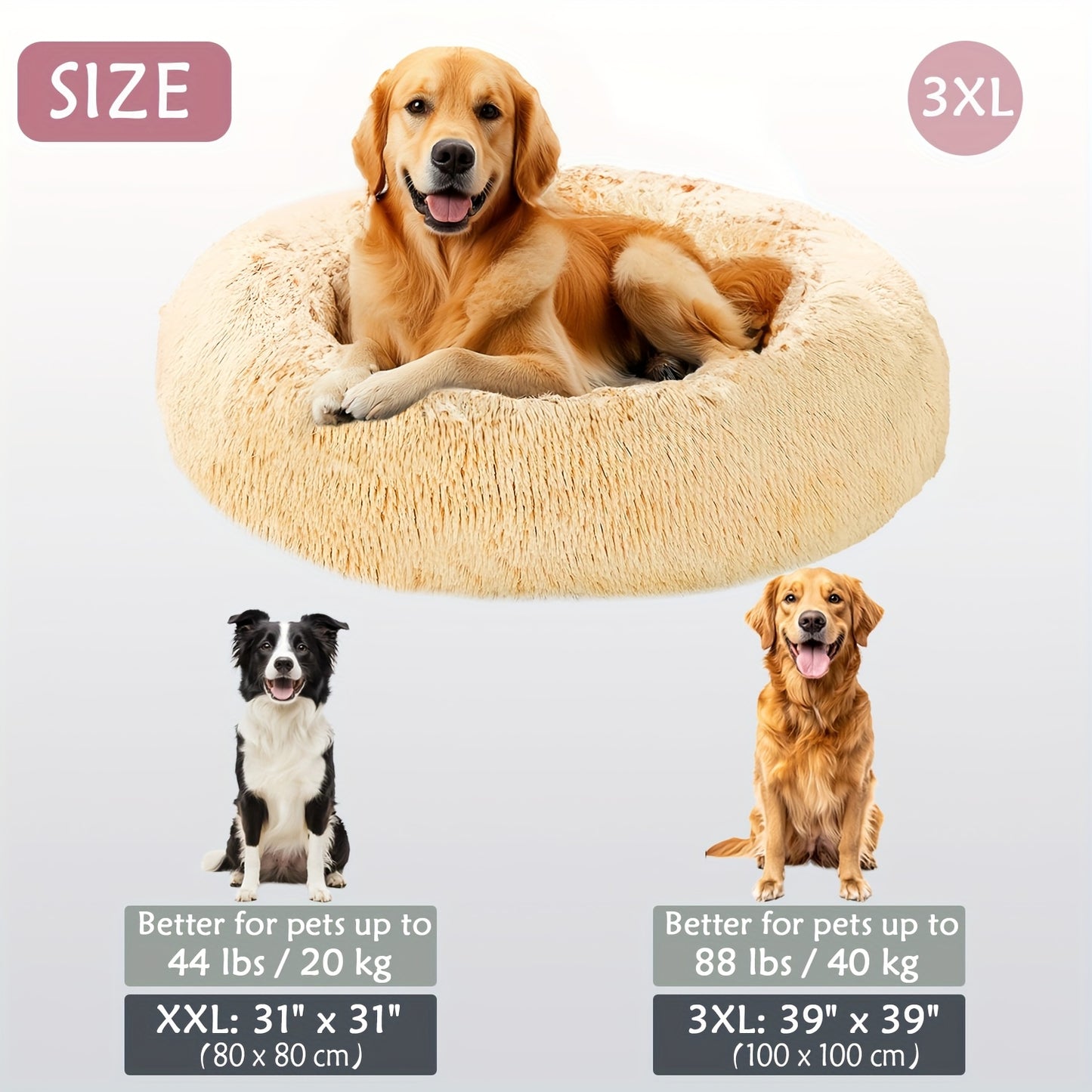 Cozy round pet bed for dogs, ideal for autumn and winter indoor sleeping.