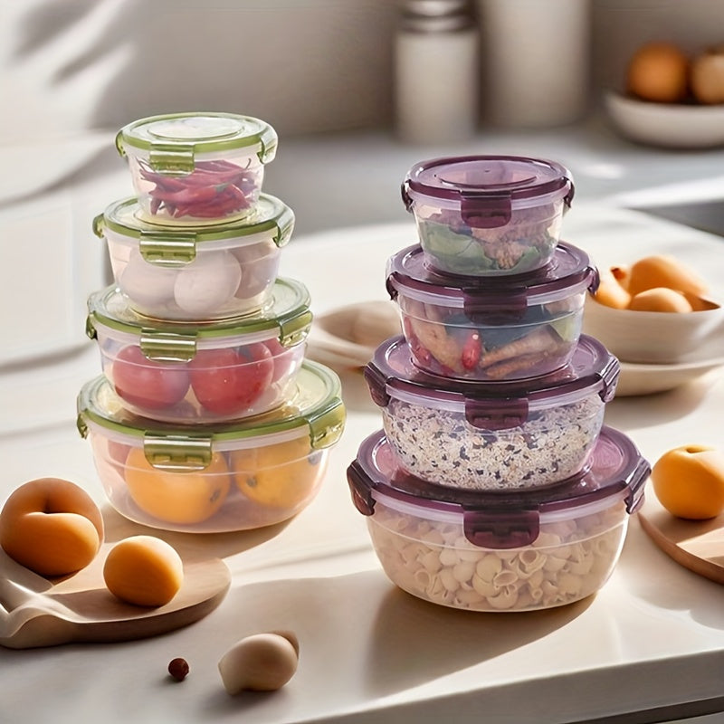 Versatile Refrigerator Bowls for Food Storage & Organization: Ideal for Kitchen, Veggie & Fruit Preservation, Dried Goods, Microwave Use, Cafeterias, Camping, Picnics & Beaches.