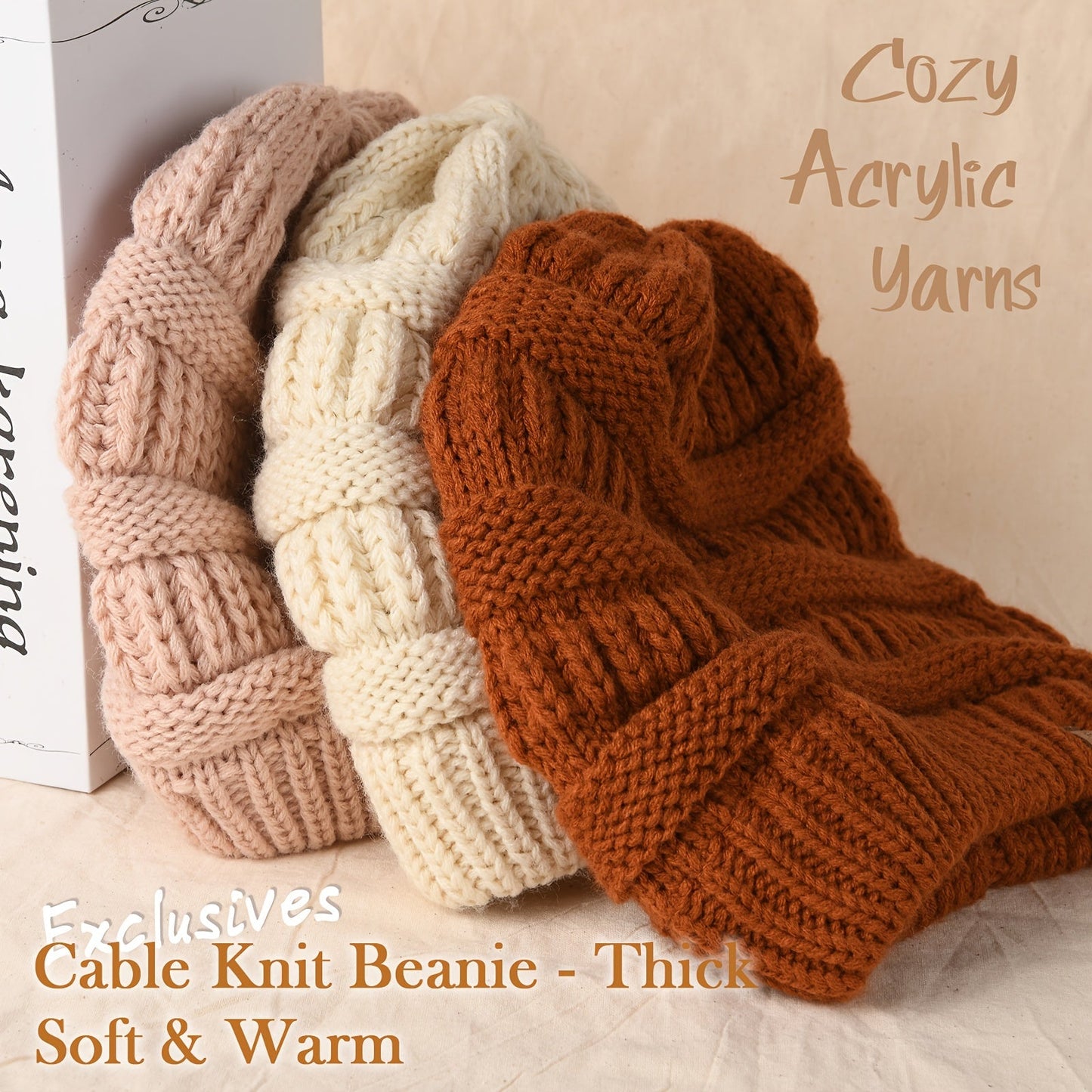 Soft slouchy knit winter beanie suitable for women and men, perfect for winter holidays.