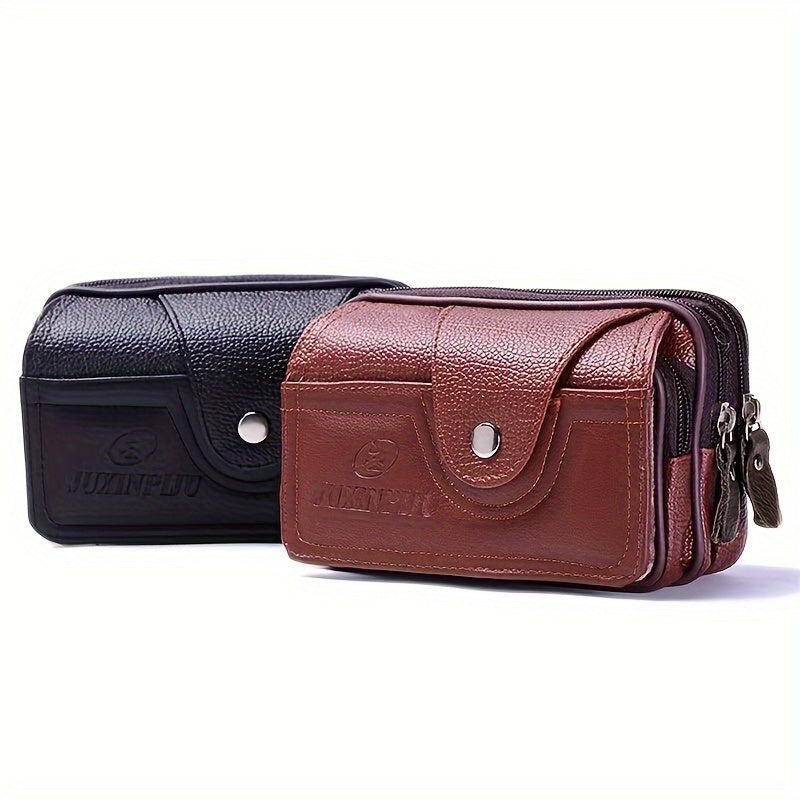 Men's business crossbody phone pouch with casual style, waterproof and multi-functional, suitable for middle-aged and elderly.