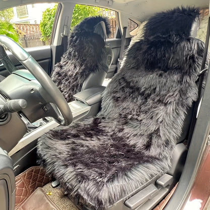 Thickened plush seat cushion for winter car driving.