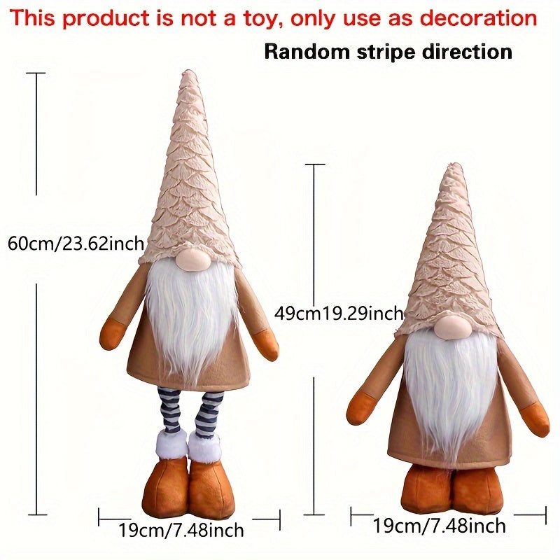 1pc Christmas decorations: Faceless elderly man telescopic plush doll for Christmas parties.