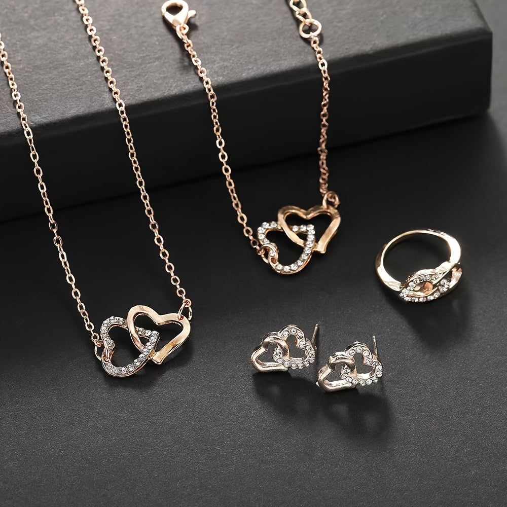 5-piece Women's Heart Jewelry Set