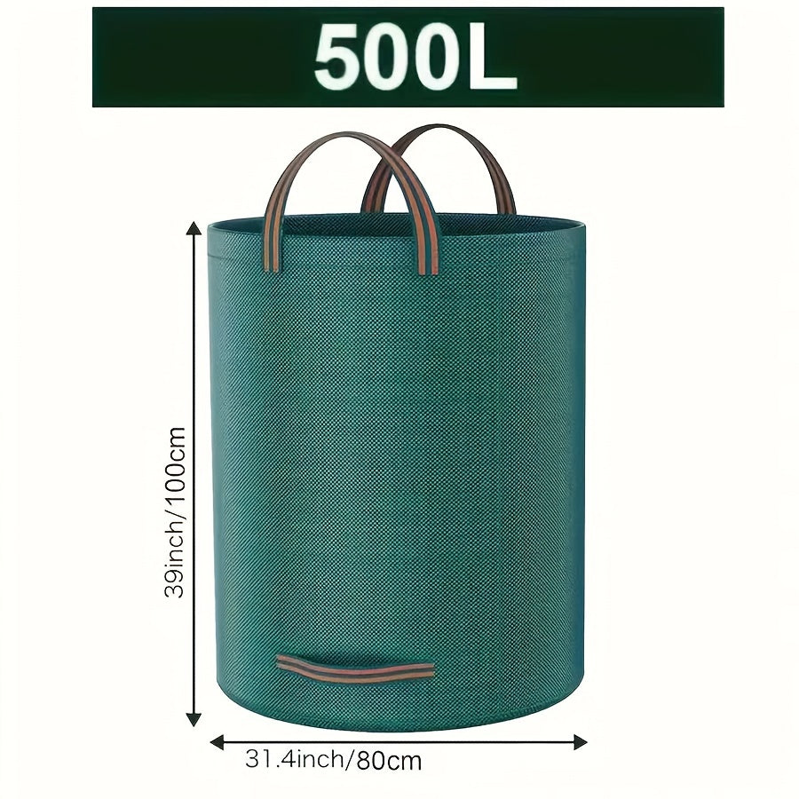 1pc Durable Garden Leaf Bag - 300L/500L/120L Reusable Yard Waste Sacks, Waterproof PP Material, Outdoor Compost Bin with Handles