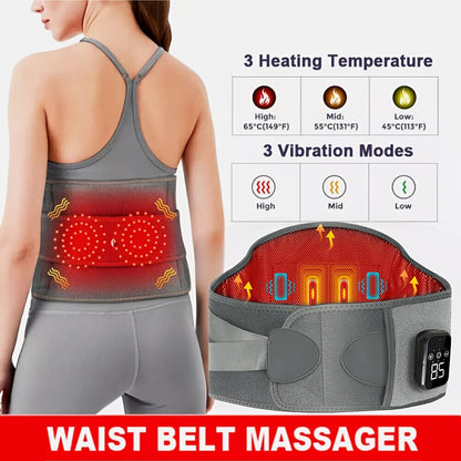 Wireless Heating Waist Belt with Massager, suitable for men and women, has 3 heating and vibration modes, ideal gift for family members.