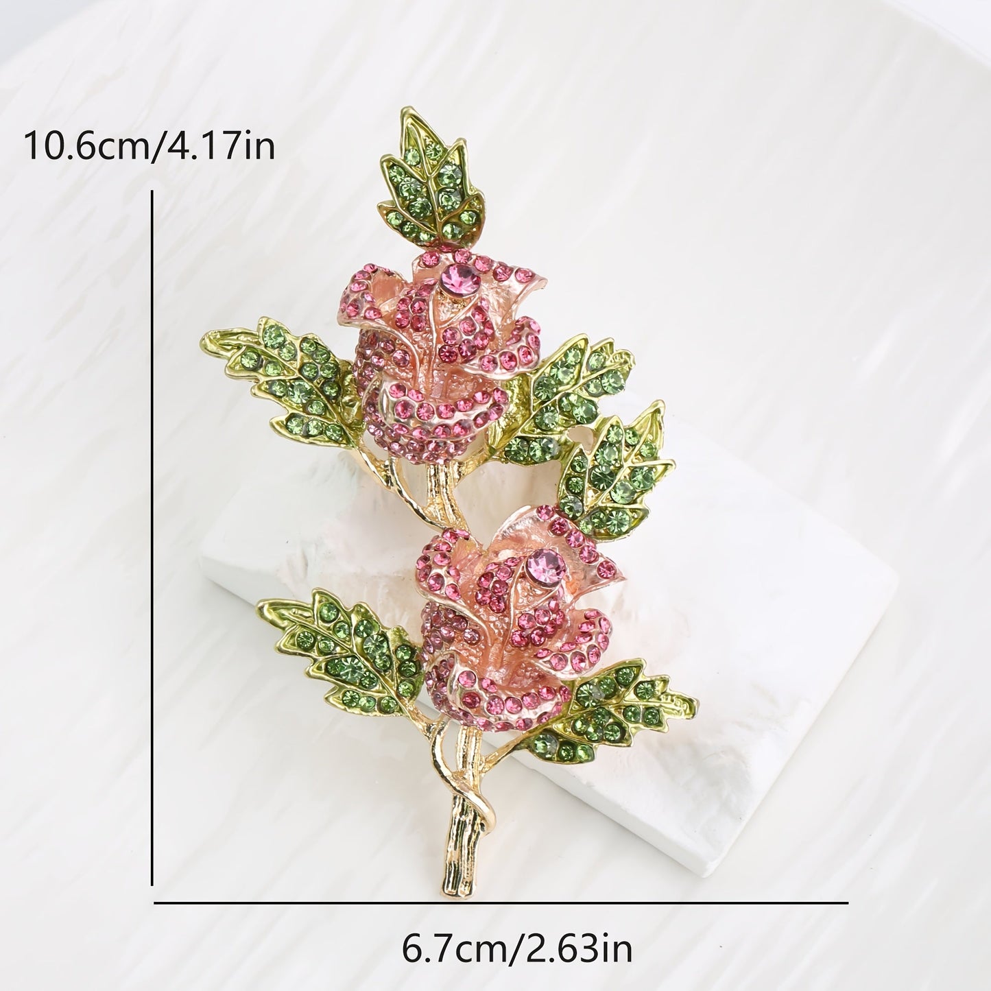 Elegant Rhinestone Rose Brooch - The Perfect Accessory for Suits & Dresses, Great for Valentine's Day or Christmas Gift Giving