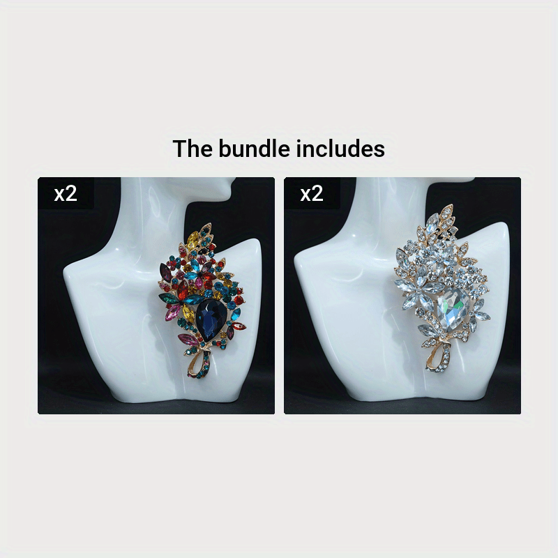 Stunning Flower-Shaped Brooch Adorned with Sparkling Rhinestones - A Chic Lapel Pin for Women's Clothing, Perfect for Dresses, Coats, Sweaters, and Corsages