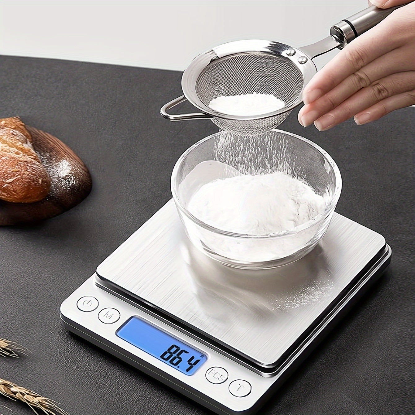 High Precision Digital Food Scale with 0.1g/3000g Capacity, LCD Display, Units Conversion - Perfect for Dieting, Meal Prep, Jewelry Making, Cooking, Coffee Brewing, and Weight Loss Goals.