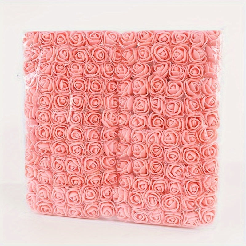 144 mini foam rose artificial flowers for wedding decoration or DIY crafts, pack of 144.