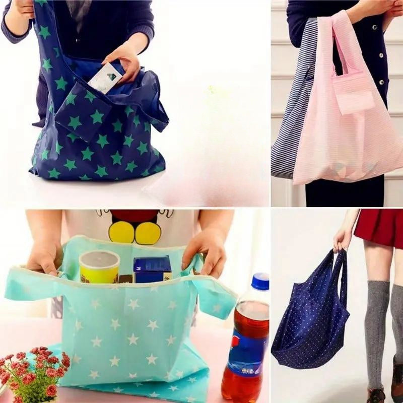 Foldable Shopping Bag, Durable Oxford Cloth Tote, Lightweight Handbag for Non-Food Items, Rectangular Kitchen Storage Bag - 1pc