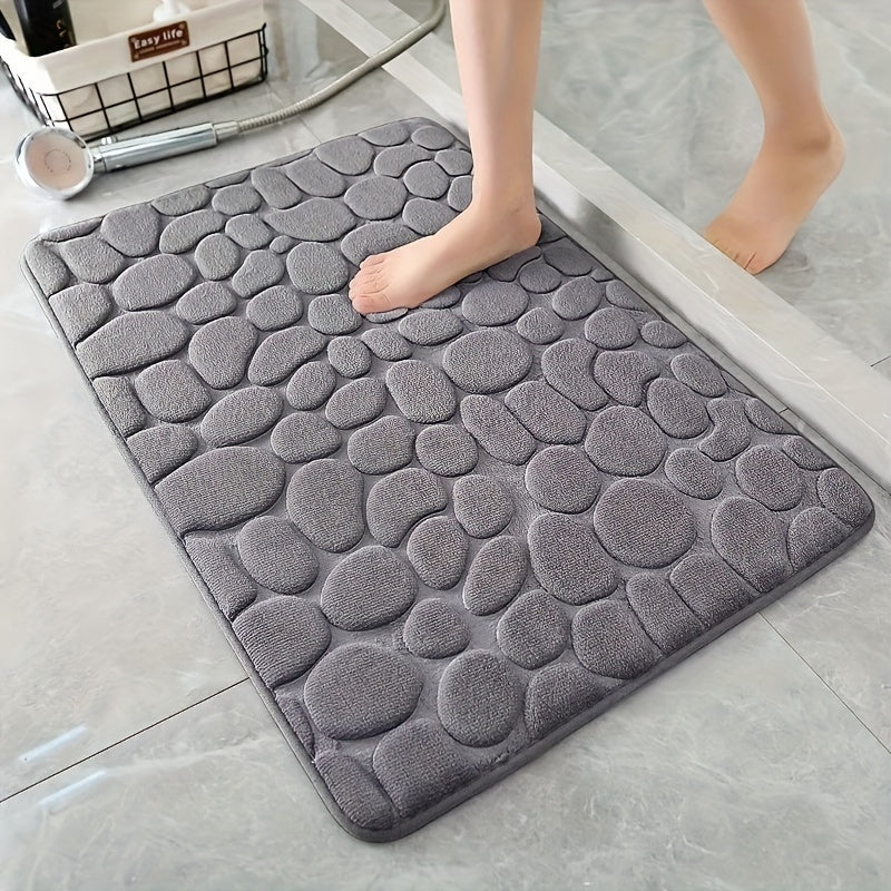 Ultra absorbent bath mat with non-slip, quick-dry, and machine washable features. Soft, thick cushioned rug ideal for bathroom, bedroom, living room, or toilet. Textured surface for enhanced comfort. 40x60cm (15.7x23.6 inches). Modern bathroom decor