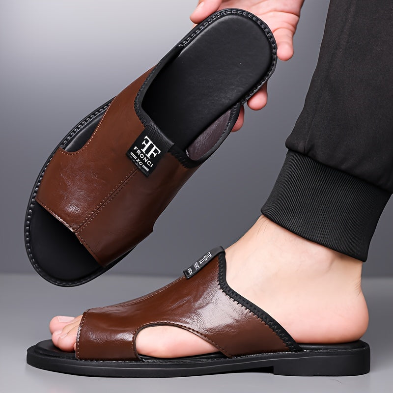 2024 Summer Men's Microfiber Slip-On Sandals: Water-Resistant, Breathable, Lightweight, Open Toe, All-Season, Ideal for Hiking, Outdoor, Daily Wear, and Vacation.