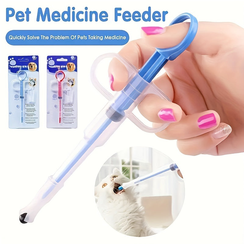 1pc Pet Medicine Feeder for cats, with soft tip and dual purpose design, also functions as a pill shooter. [Feeder For Animals Only]