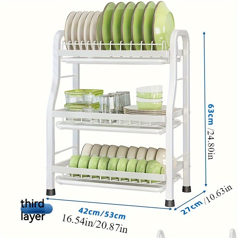Сушилка для посуды с 1 ярусом, полка для хранения на столешнице с 2/3 ярусами, нержавеющая сушилка большой емкости, многофункциональный держатель для кухонной стойки и шкафа, органайзеры и аксессуары для хранения на кухне