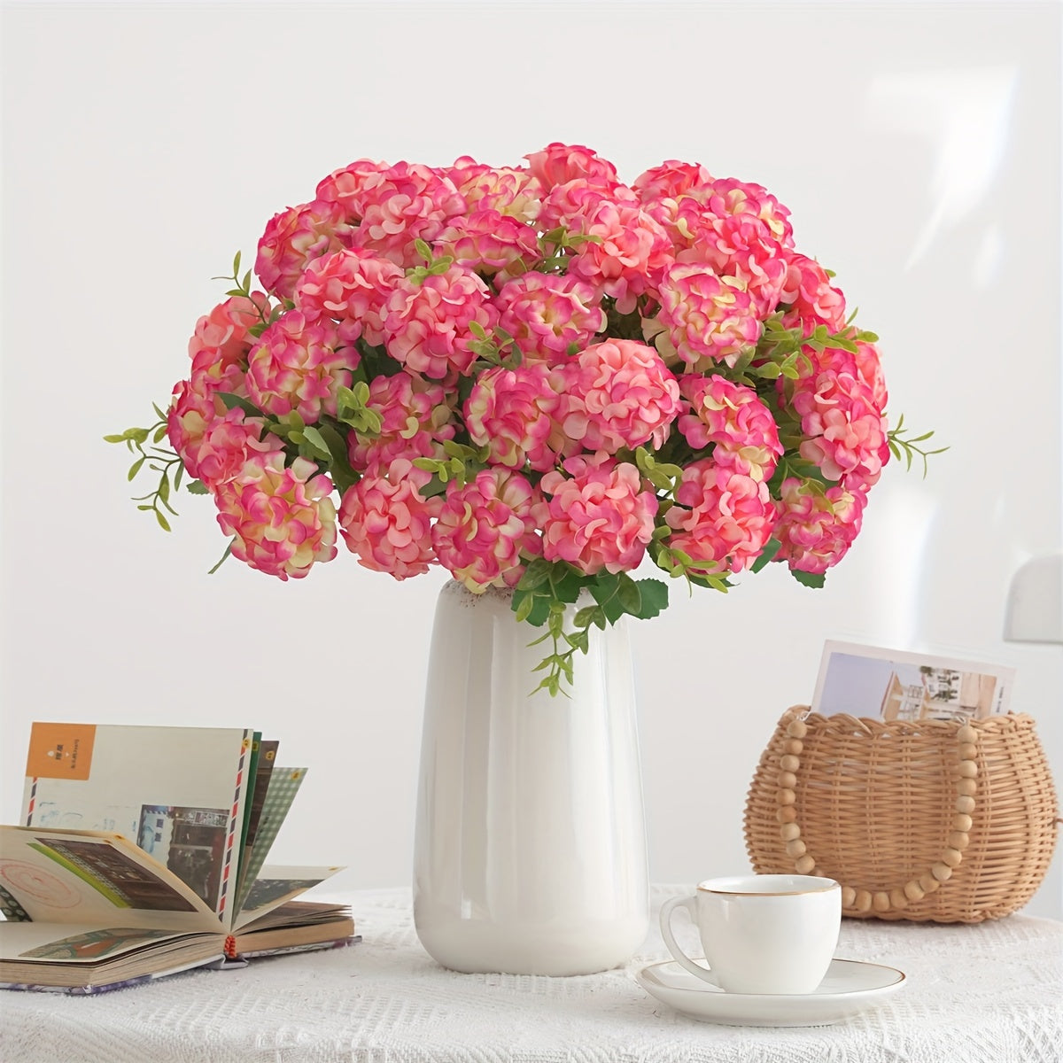 10 Head Artificial Hydrangea Bouquet for Wedding and Home Decor