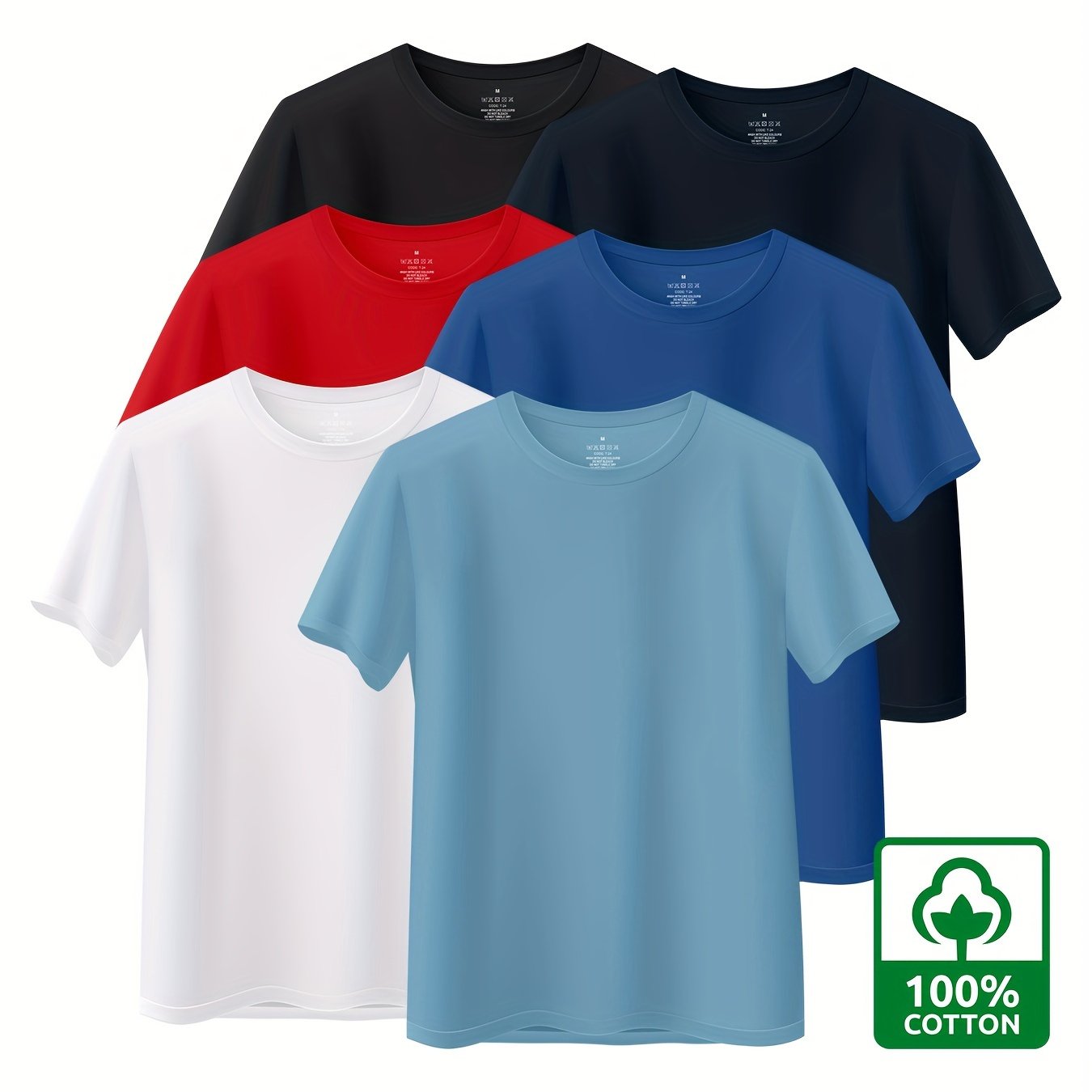 6 cotton men's short-sleeve t-shirts, 180g, Middle East