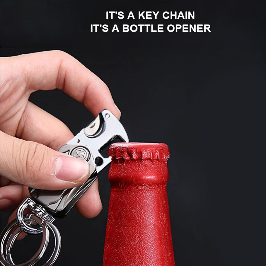 Multipurpose Keychain with Spinner, Opener, Key Holder, Knife and Phone Stand