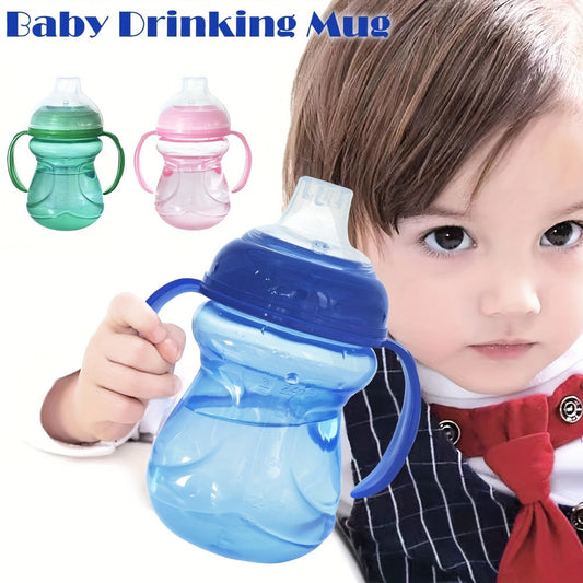 270ml Kids' Sippy Cup with Handle is BPA-Free and designed for toddlers aged 3 and up. This reusable cup is leakproof and non-slip, available in Blue, Pink, and Green.