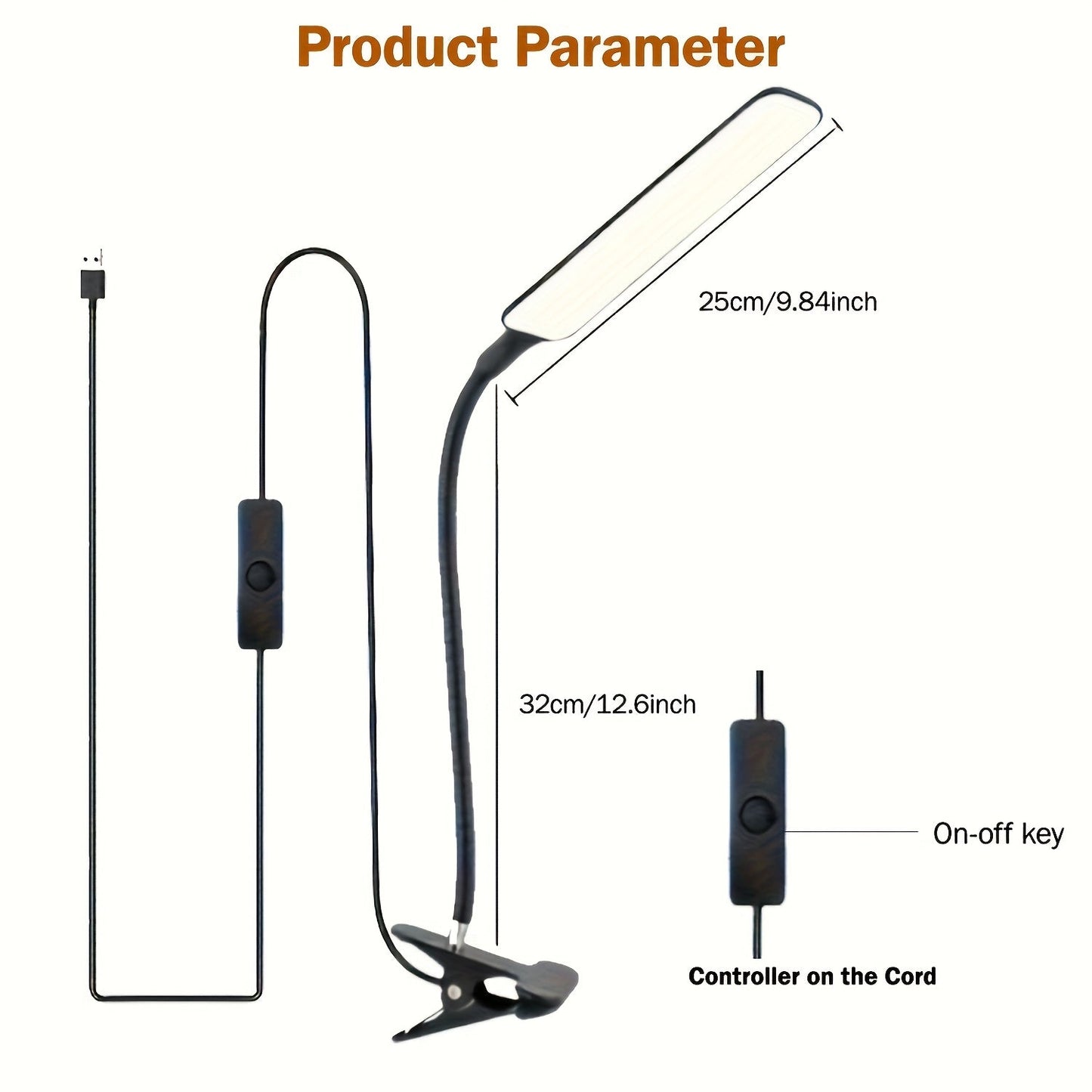 FlexiLED Desk Lamp with Clamp - USB-Powered, 360° Adjustable Gooseneck, Eye-Friendly Design, Portable Light for Reading & Crafting, Plastic Shade, No Battery Needed - Perfect for Home Office