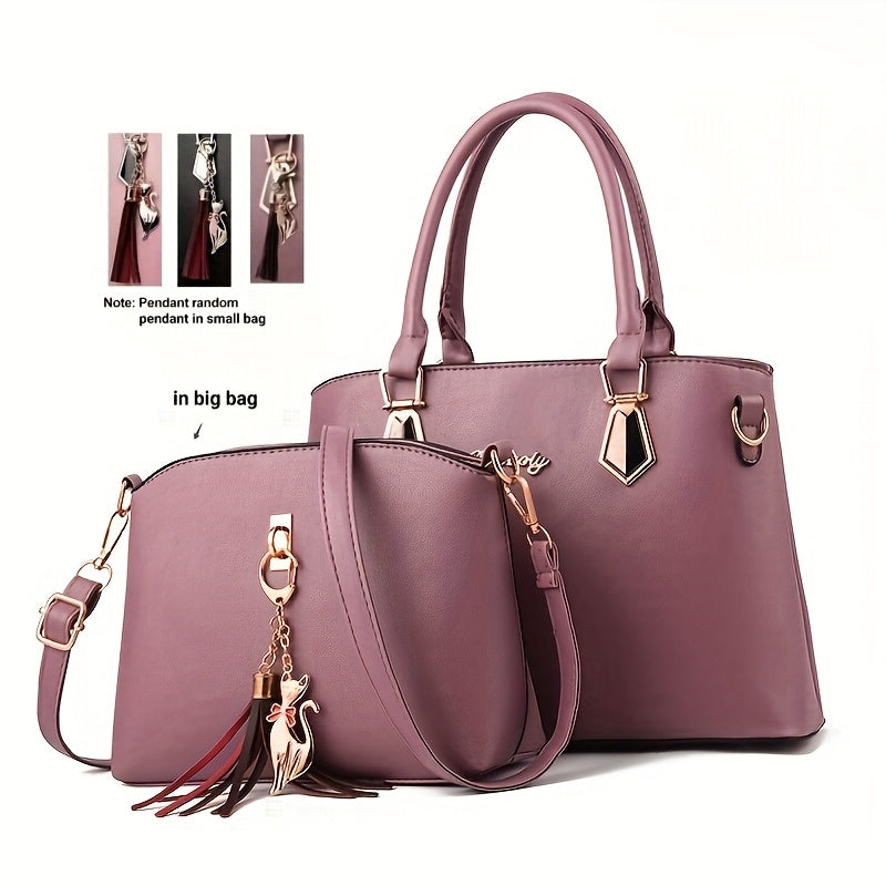 Stylish and versatile 2-piece ladies' bag with large capacity, suitable for gifting girlfriends, wives, and parents on Valentine's Day or birthdays.