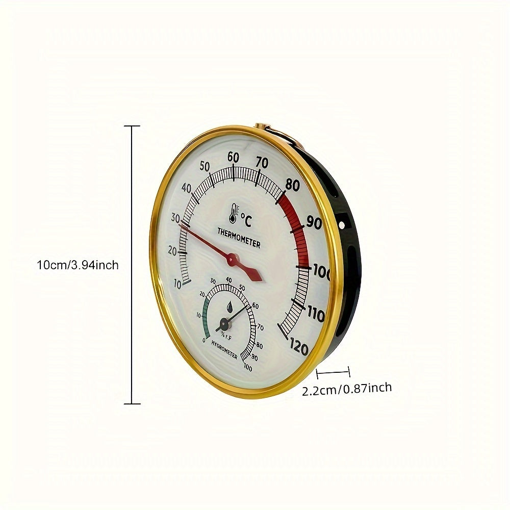 1 SaunaMaster Wall-Mounted Analog Thermometer Hygrometer for Sauna, Steam Room, Pool, and Bathhouse - No Battery Required