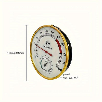 1 SaunaMaster Wall-Mounted Analog Thermometer Hygrometer for Sauna, Steam Room, Pool, and Bathhouse - No Battery Required