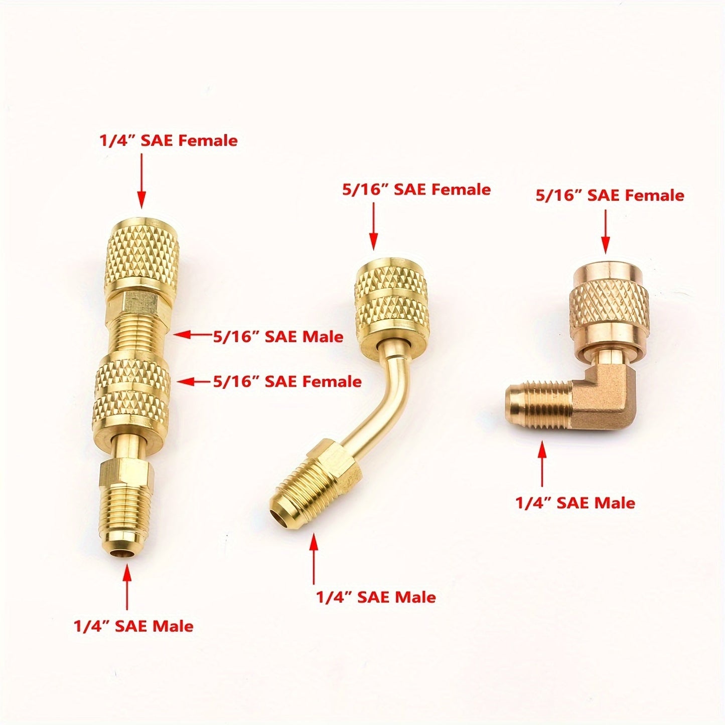 Комплект адаптеров HVAC для R410A — преобразует 5/16&quot; SAE female в 1/4&quot; SAE male для кондиционеров. Включает соединители, аксессуары и расширение для систем кондиционирования воздуха.