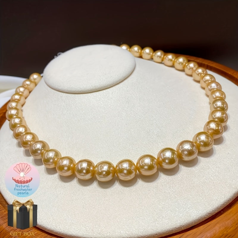 This exquisite luxury freshwater pearl necklace boasts an elegant and royal style, making it perfect for daily wear, parties, and gifting. An ideal choice for Mother's Day and wedding anniversaries, this versatile piece is suitable for all seasons.