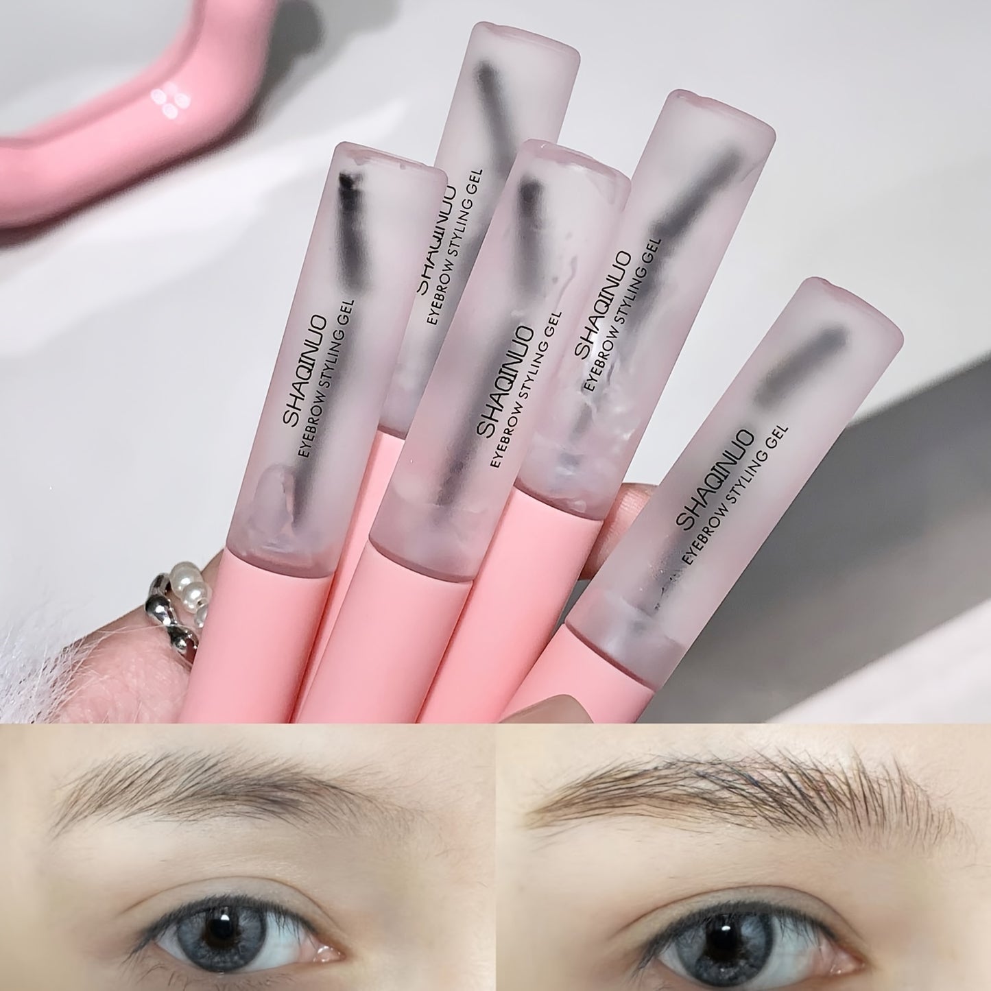 3D Brow Gel for Bold & Natural Brows, Clear Waterproof Styling Gel, Lightweight & Smudge-Proof for Long-Lasting Hold, Enhances Fullness, Ideal for Valentine's Day or Mother's Day Gifts