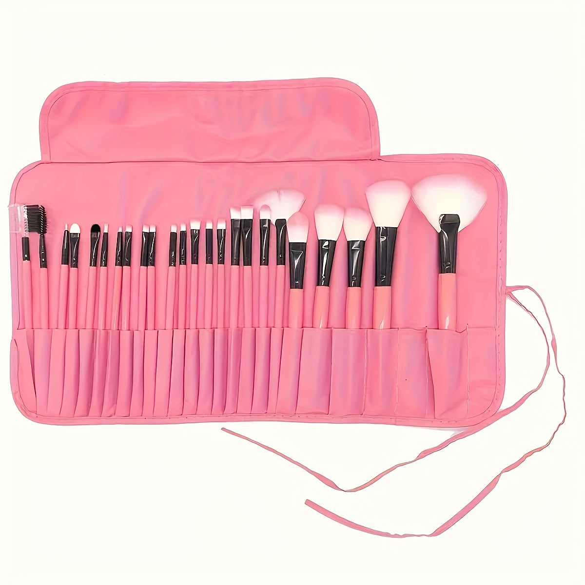 24-piece makeup brush set with oval brushes made of polyester bristles and ABS handles, suitable for normal skin. Versatile tools for applying foundation, eyeshadow, and contouring, perfect