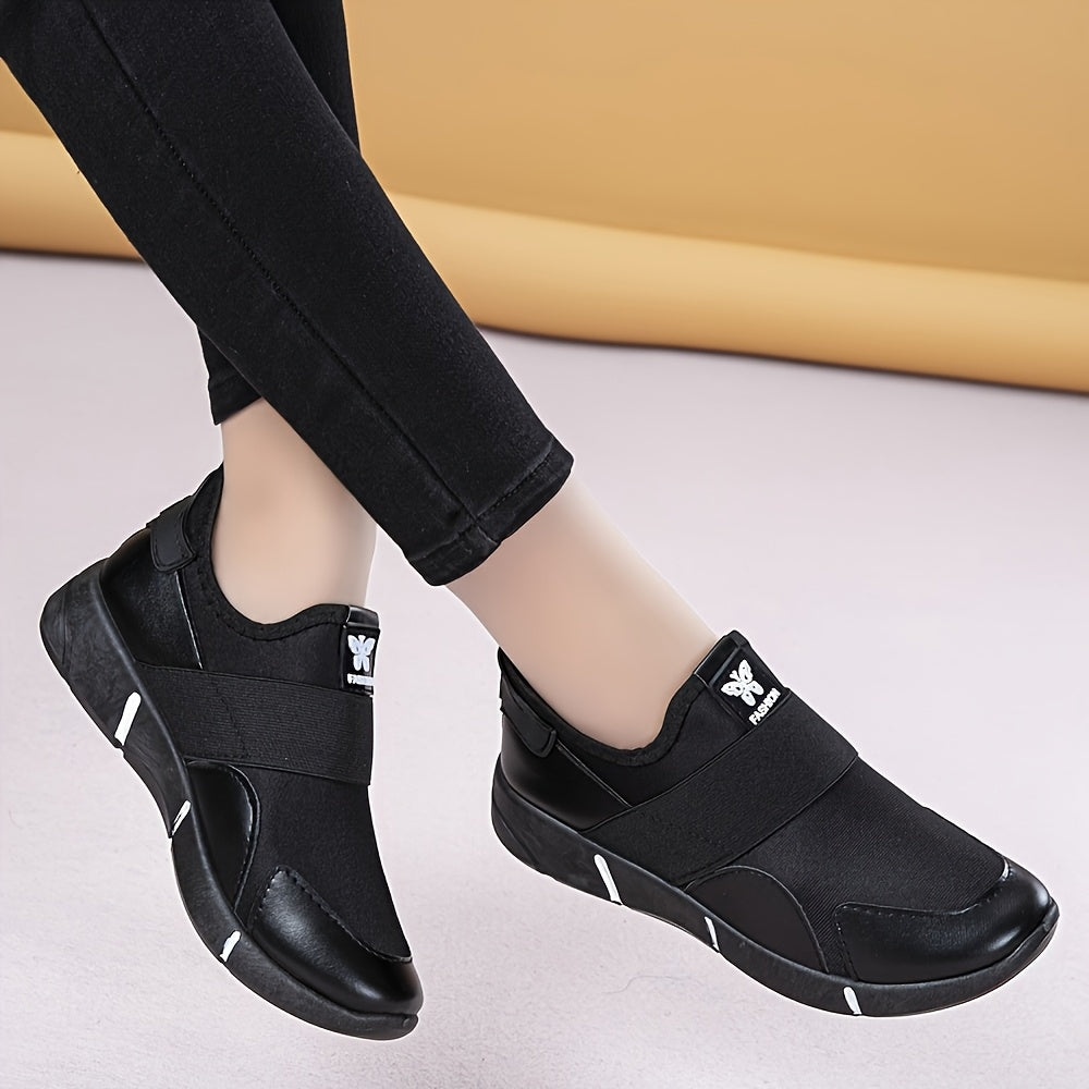 Women's slip-on loafers with round toe, mesh inner, and rubber sole for comfortable all-season travel.