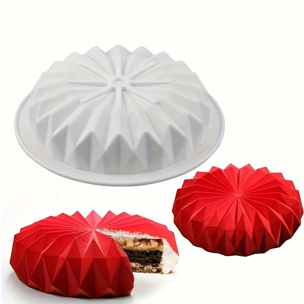 1 piece of Silicone Round Lace Mousse Cake Mold ideal for creating chocolate pudding, biscuits, and ice cubes. This versatile kitchen accessory is a must-have baking tool for DIY enthusiasts.