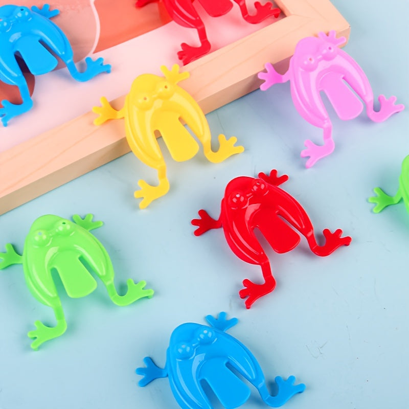 24 Mini Jumping Frogs - Colorful Plastic Finger Toys for Fun Learning & Party Favors, Perfect Birthday Gifts.