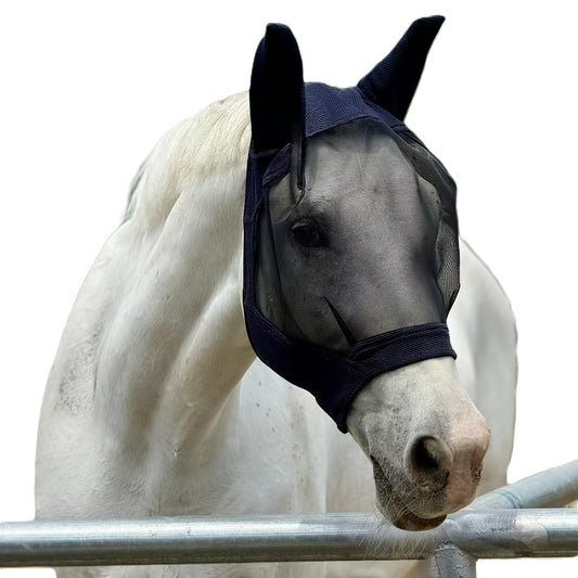 Mosquito and fly horse mask offers 86% UV protection, breathable 3D mesh with high elasticity.