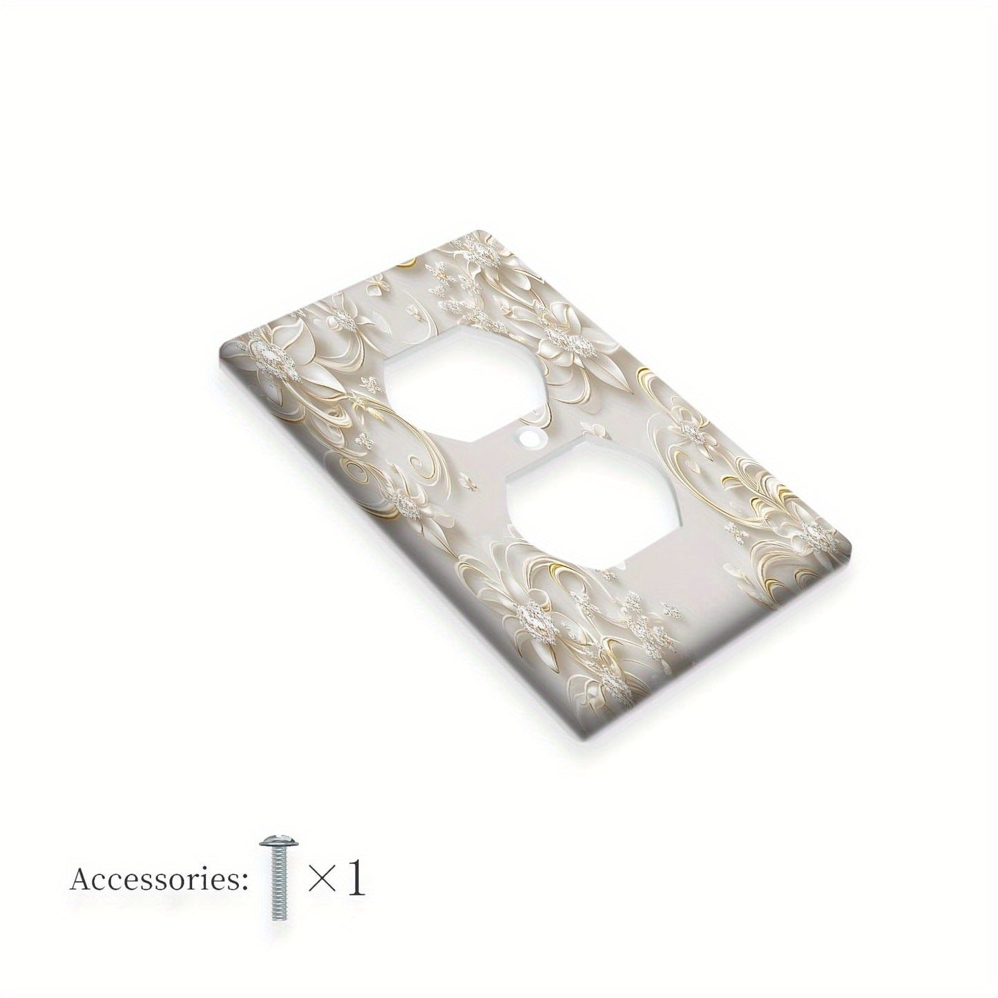 3D Floral Light Switch Cover in White with Country Cottage Style, No Electricity Required, Suitable for Bathrooms and Bedrooms.