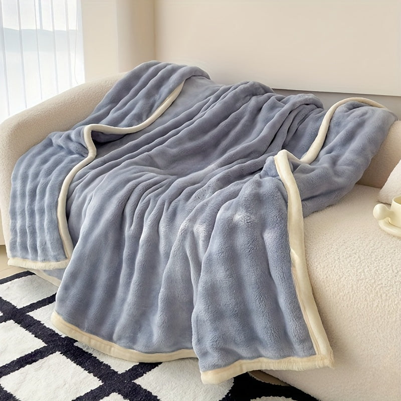 Stay cozy with our versatile 1 piece double-sided plush blanket, perfect for casual comfort. This soft, skin-friendly throw blanket is warm and inviting, making it ideal for all seasons. Great for home, office, camping, car rides, and travel, this