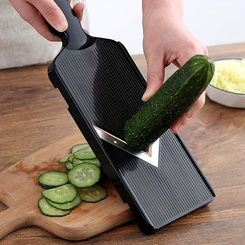 Cabbage stainless steel shredder for slicing vegetables like potato, lemon, cucumber, and radish for salads.