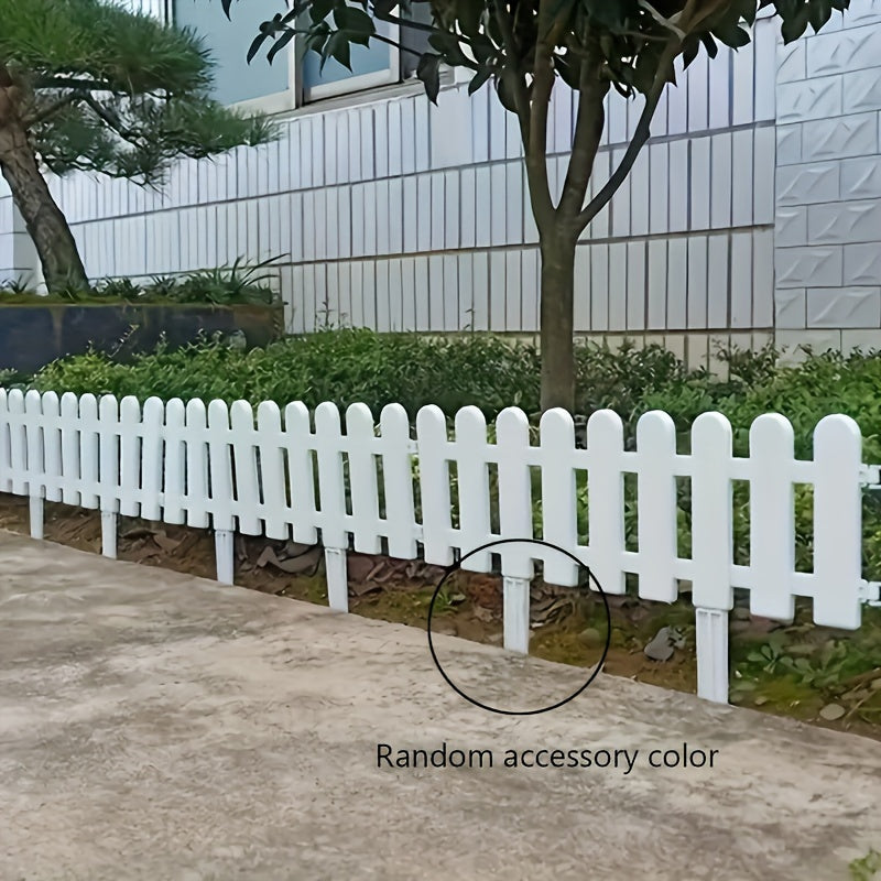 White PVC Plastic Decorative Fence - 5-Pack for Outdoor & Indoor Garden Edging