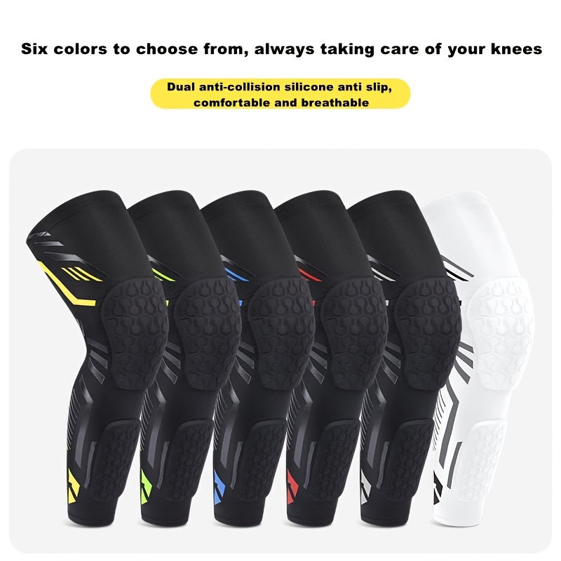 1 or 2 Sports Knee Pads with breathable compression and honeycomb padding, designed for patella stabilization and suitable for outdoor activities like basketball, cycling, soccer, rugby