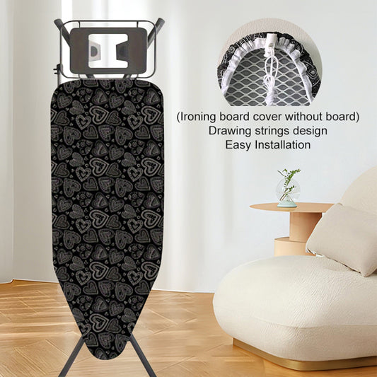 Premium ironing board cover with drawstring, heat-resistant and thick felt lining for easy installation and protection - 1 piece.