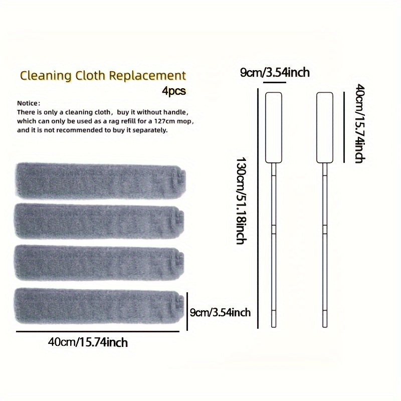 Set of 5 Microfiber Cleaning Cloths - Lightweight and Reusable Dusting Mop Pads for Dry and Wet Use. Perfect for Home and Office Cleaning, these Washable Replacement Cloths are Ideal for Living Rooms, Bedrooms, Kitchens, Walls, and Floors.