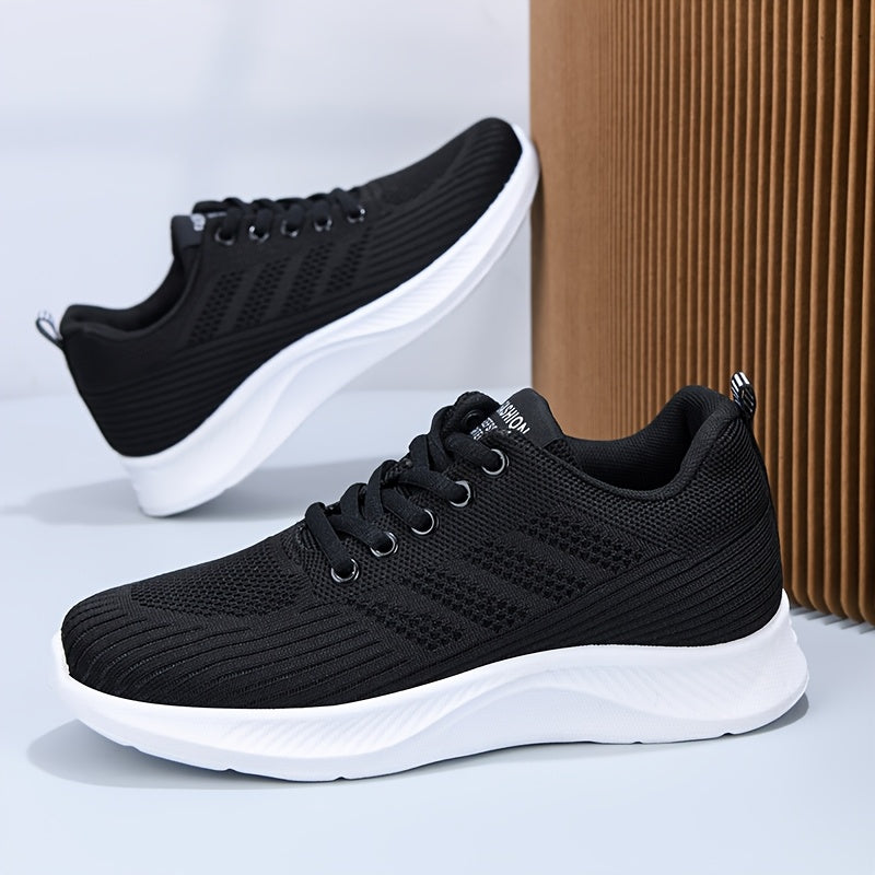 1 Pair Women's Breathable Casual Running Sneakers with PVC Sole for All Seasons