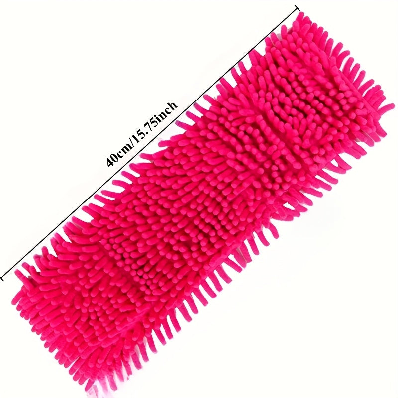 Replacement pads for home cleaning, easy-to-attach 3-pack of chenille microfiber dust mop head refills.