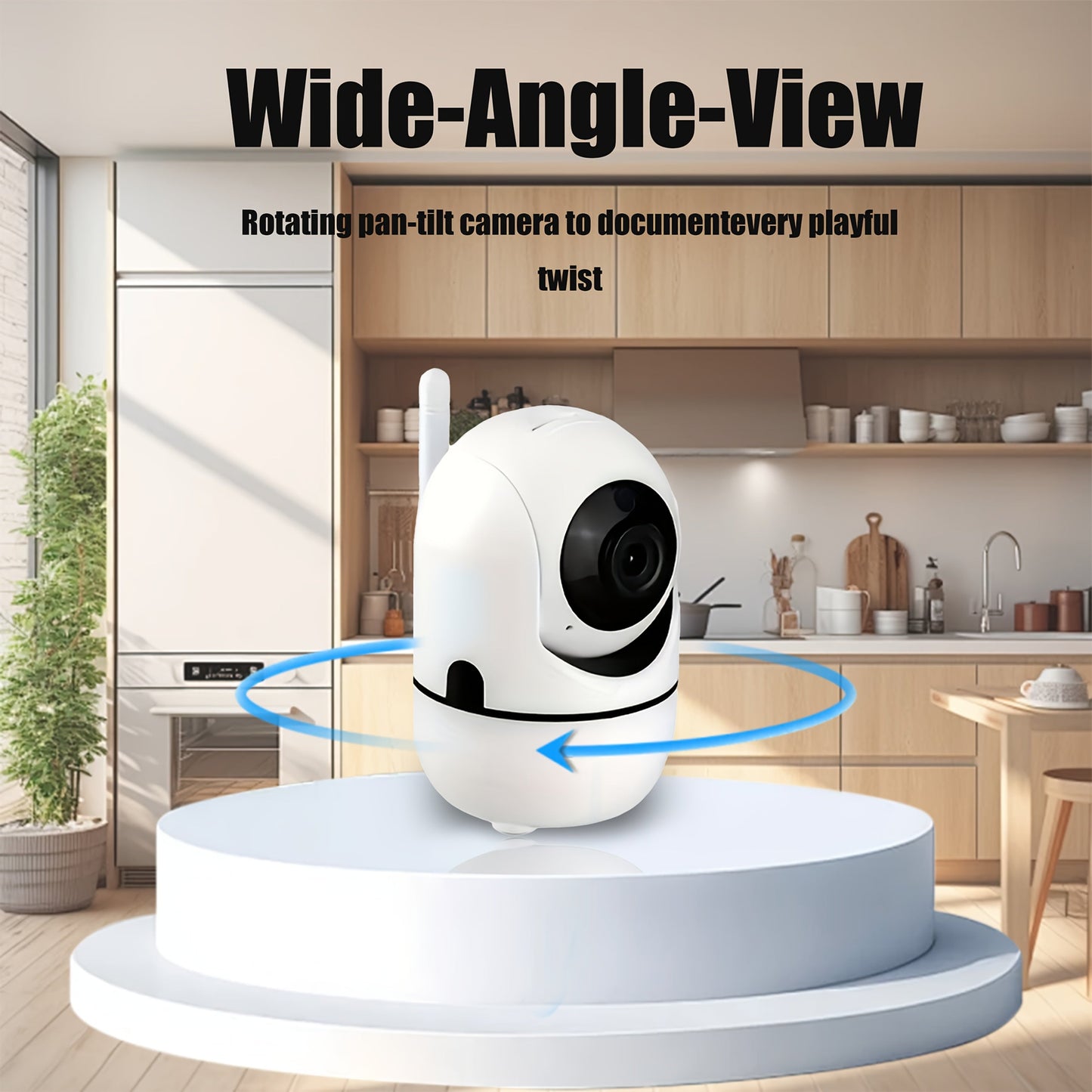 Wireless Security Camera with Night Vision & Two-Way Audio, 1080P HD - USB Powered, Simple Self-Adhesive Installation for Home Safety, Pet Monitoring. Does not Include Memory Card. Portable and Non-Waterproof for Youngsters.