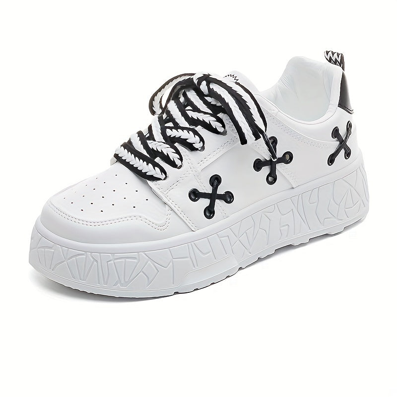 Women's Spring Collection: Chic White Sneakers with Breathable Mesh Lining, Non-Slip Sole, Internet-Famous Trend