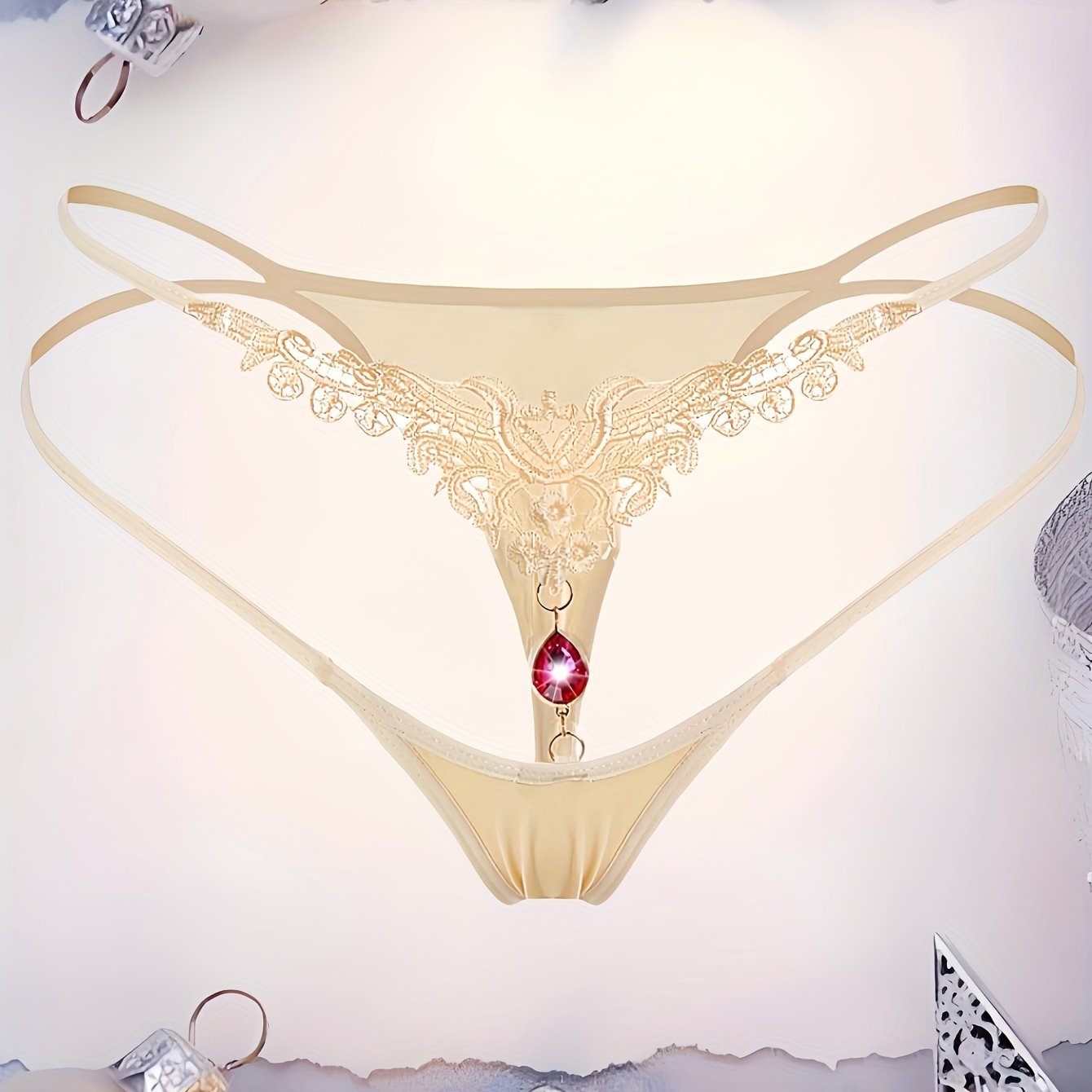 High-end rhinestone thong for girls.