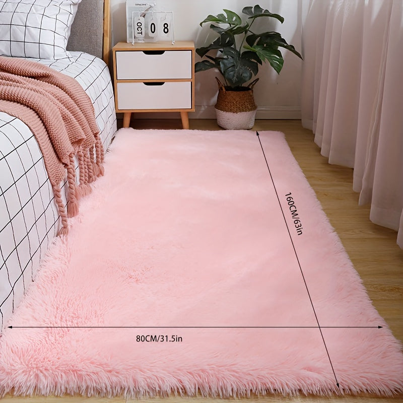 Ultra Soft Plush Long Bedside Carpet - Faux Fur Fluffy Shaggy Bedroom Mat - Soft and Cozy Living Room Rug - Home and Room Decor - 31.5x62.99 inch - 1 piece