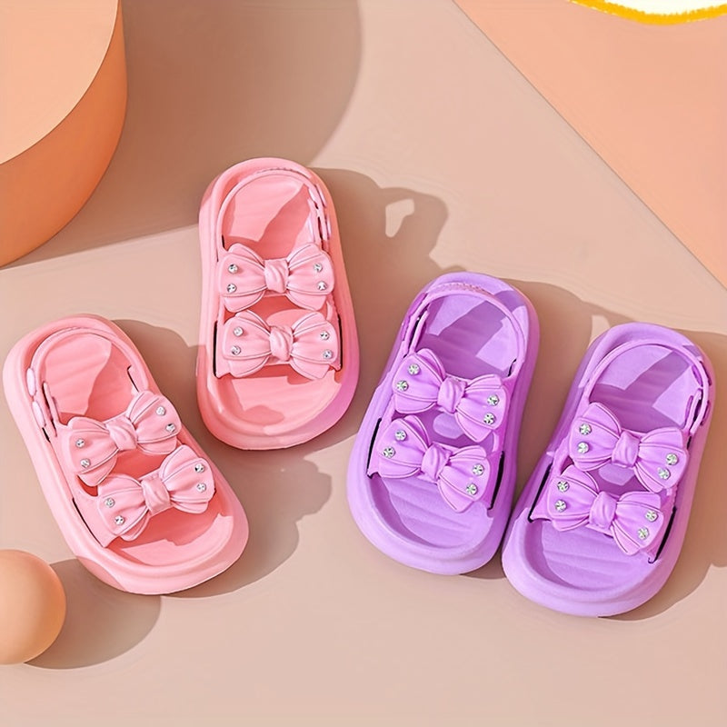 Stylish bowknot sandals for girls, perfect for indoor and outdoor wear.